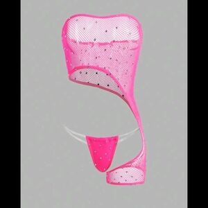 Pink Mesh Women Intimate Set
